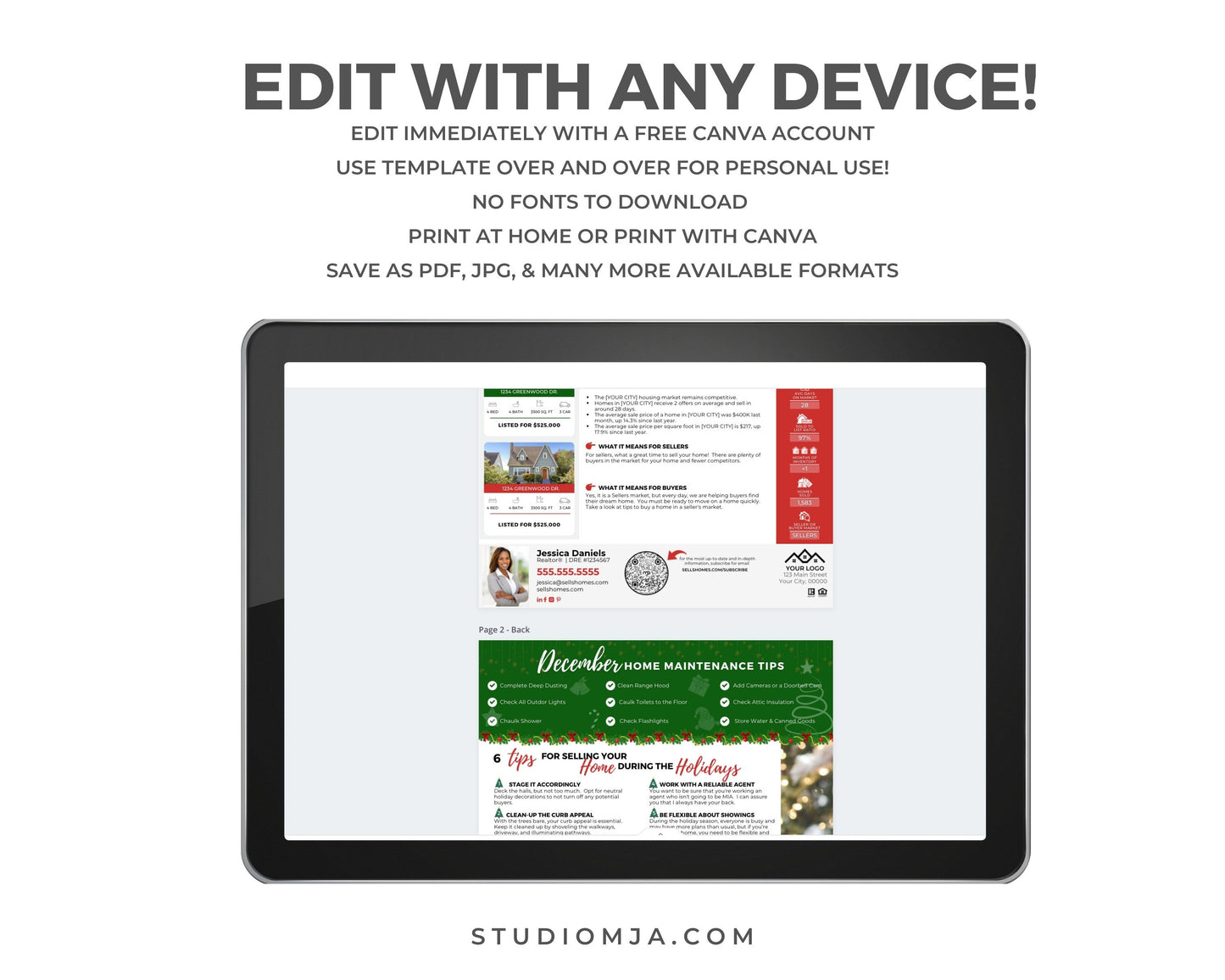 Realtor Newsletter Template - 4th Quarter Bundle