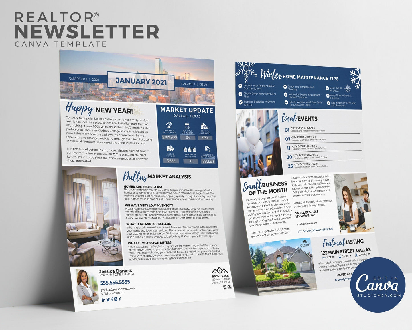 Realtor Newsletter Template - January