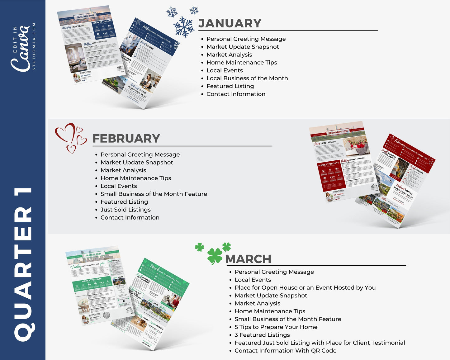 Realtor Newsletter Template - 1st & 2nd Quarter Bundle