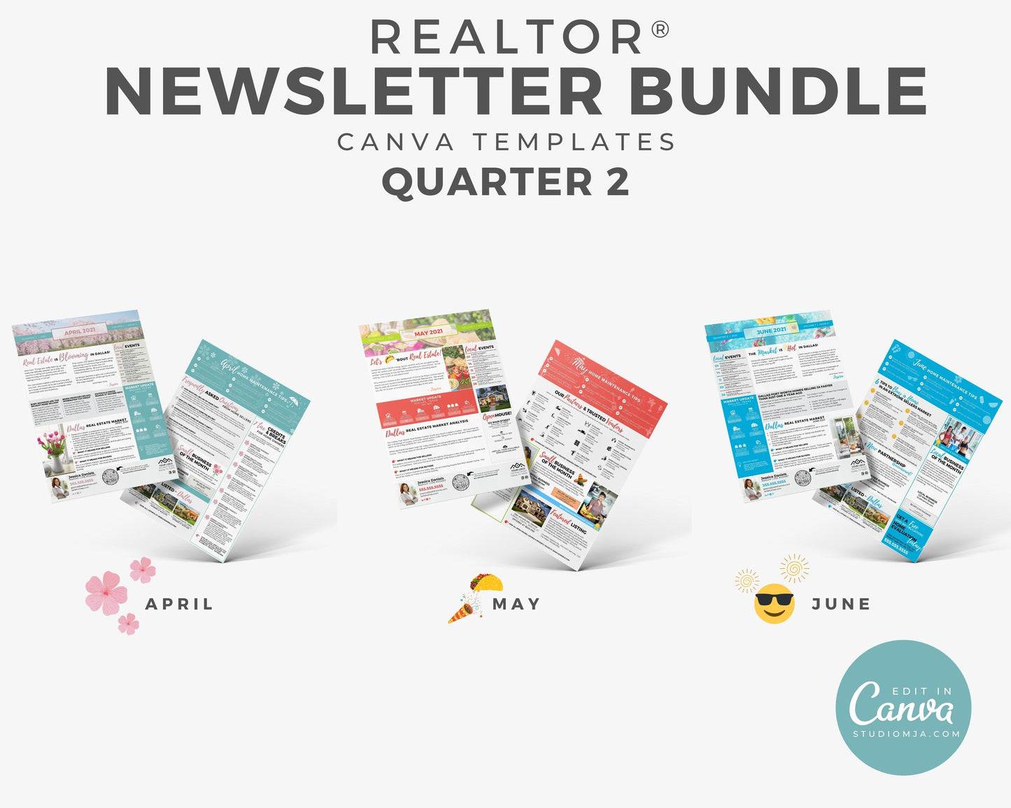 Realtor Newsletter Template - 1st & 2nd Quarter Bundle