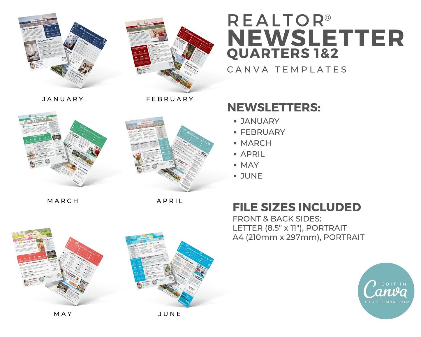 Realtor Newsletter Template - 1st & 2nd Quarter Bundle