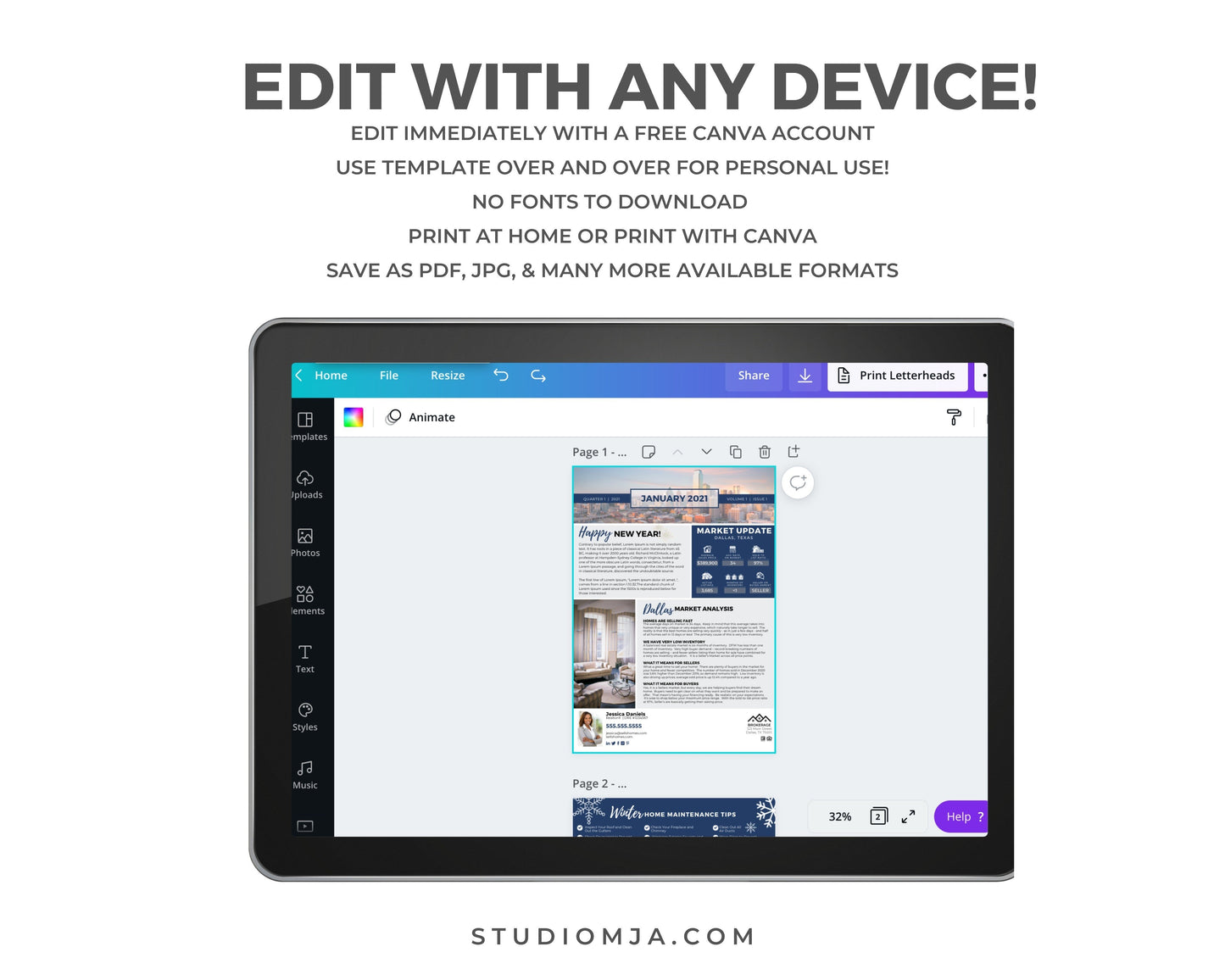Realtor Newsletter Template - 1st Quarter Bundle