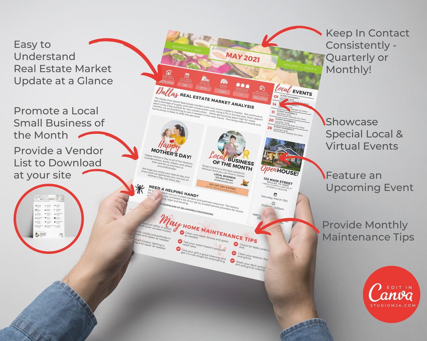 Realtor Newsletter Template - May - Bifold