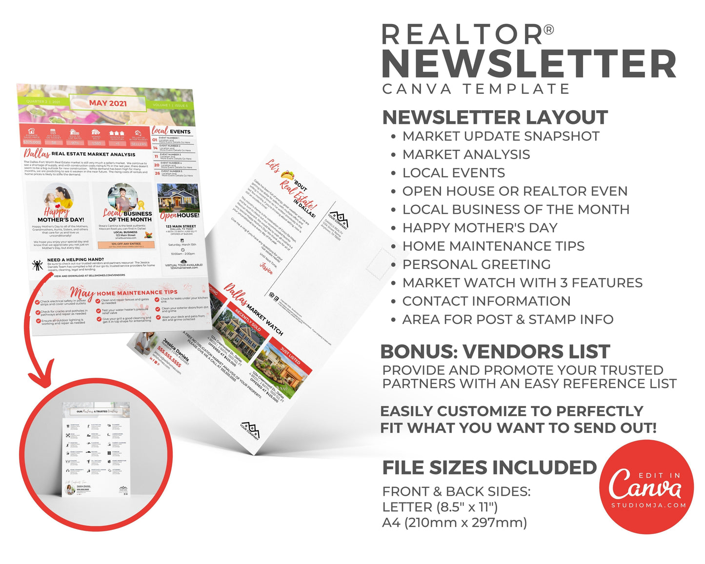 Realtor Newsletter Template - May - Bifold