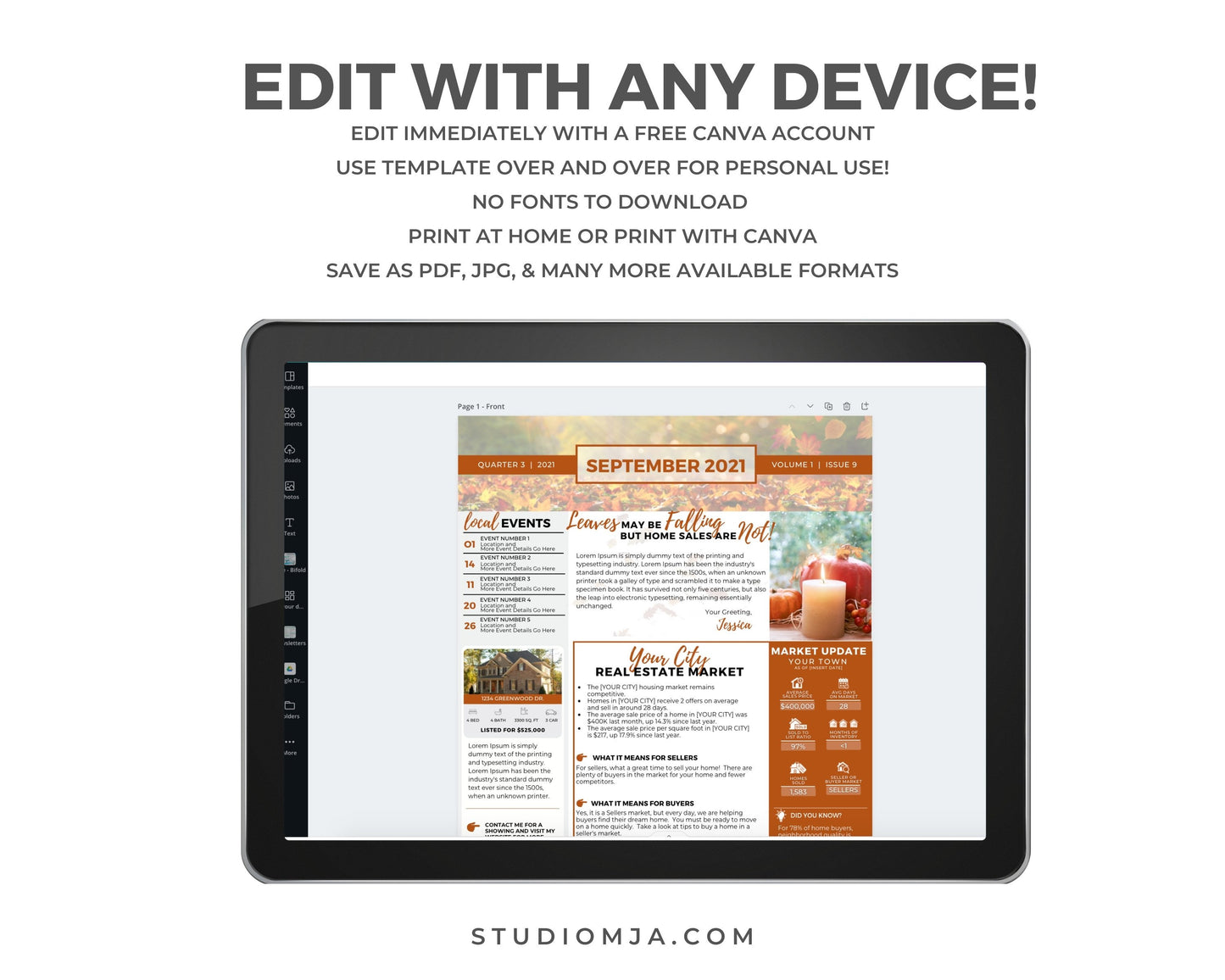 Realtor Newsletter Template - 3rd Quarter Bundle