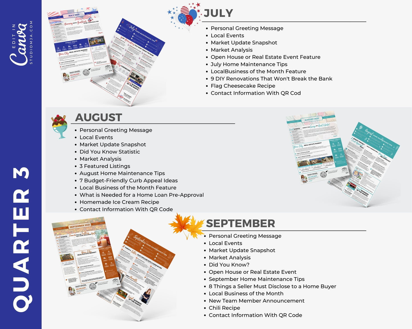 Realtor Newsletter Template - 3rd & 4th Quarter Bundle