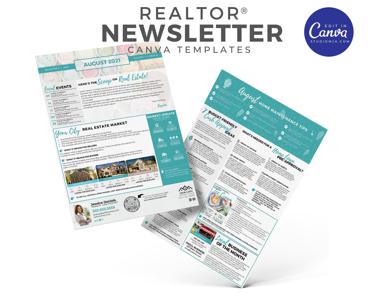 Realtor Newsletter Template - 3rd Quarter Bundle
