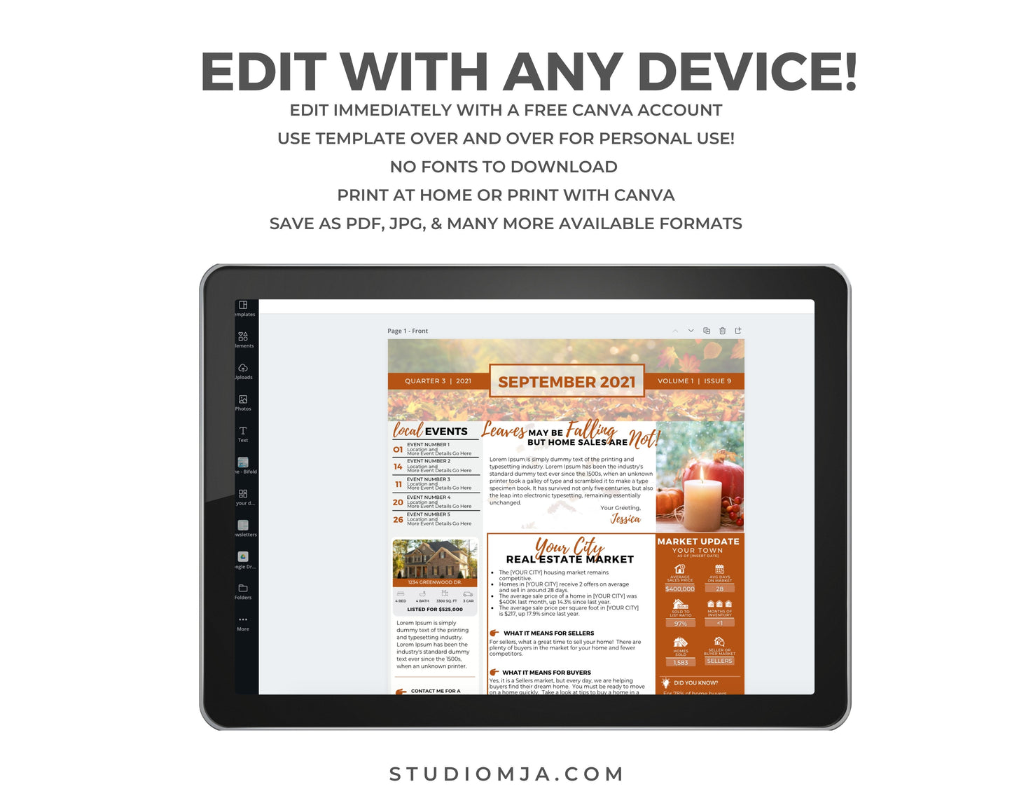 Realtor Newsletter Template - September