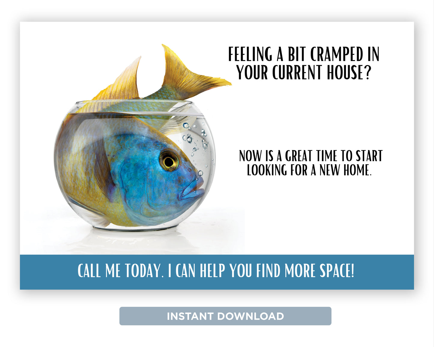 Feeling a Little Cramped?! | Funny Real Estate Postcard Download