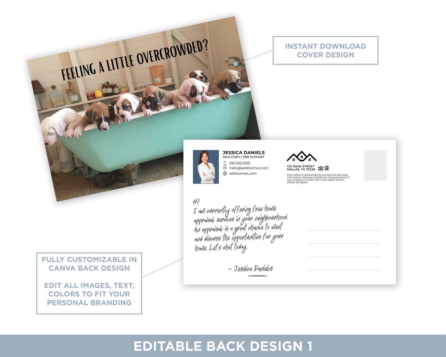 Feeling a Little Overcrowded | Funny Real Estate Postcard Download