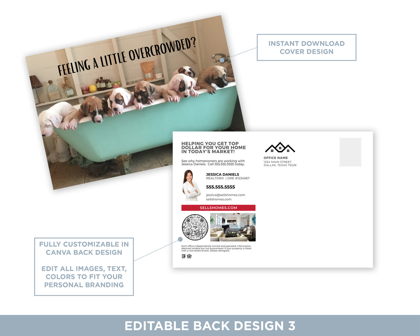 Feeling a Little Overcrowded | Funny Real Estate Postcard Download