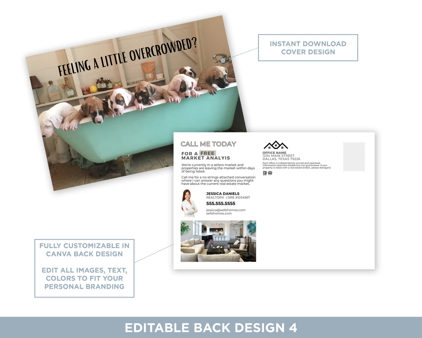 Feeling a Little Overcrowded | Funny Real Estate Postcard Download