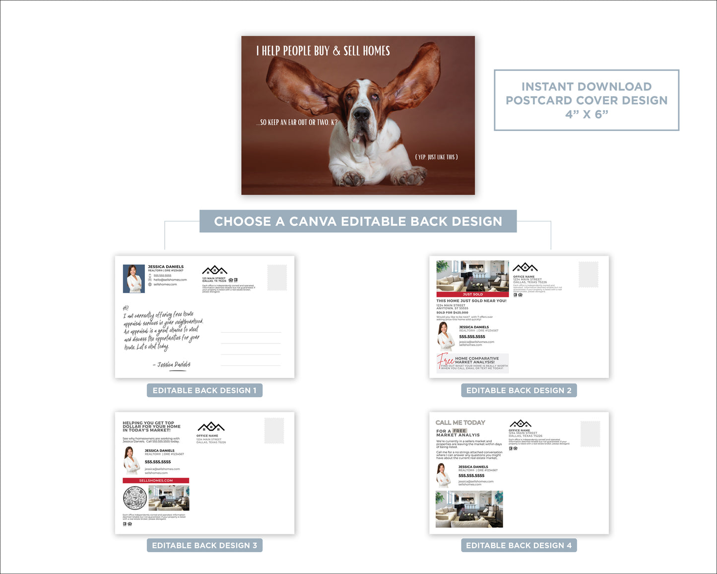 I Help People Buy and Sell Homes - Keep an Ear Out | Funny Real Estate Referral Postcard Download