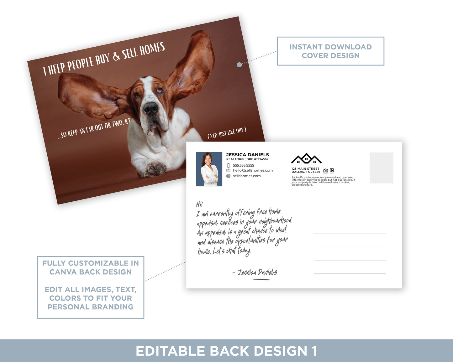 I Help People Buy and Sell Homes - Keep an Ear Out | Funny Real Estate Referral Postcard Download