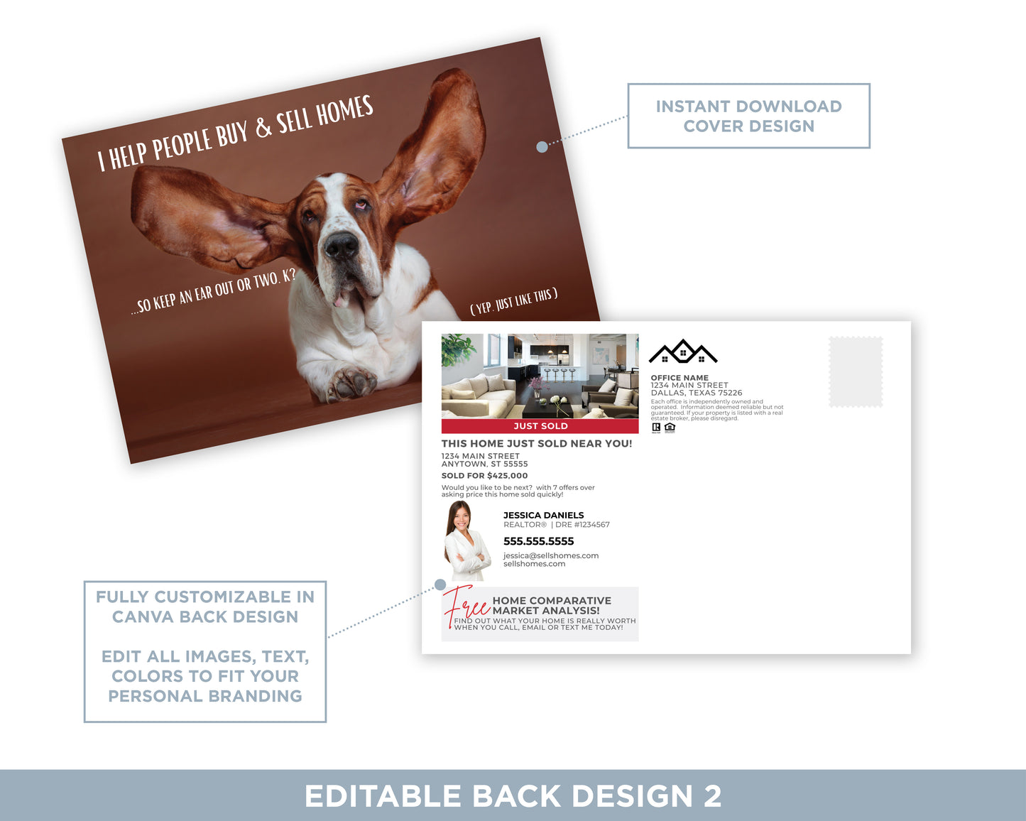 I Help People Buy and Sell Homes - Keep an Ear Out | Funny Real Estate Referral Postcard Download