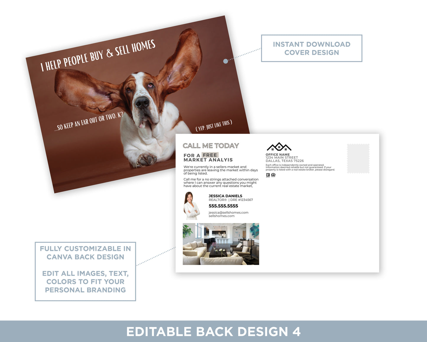 I Help People Buy and Sell Homes - Keep an Ear Out | Funny Real Estate Referral Postcard Download