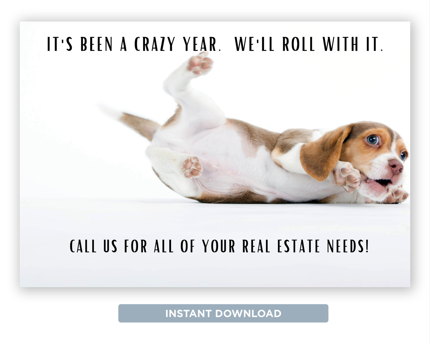 It's Been a Crazy Year. Let's Roll With It | Funny Real Estate Postcard Download