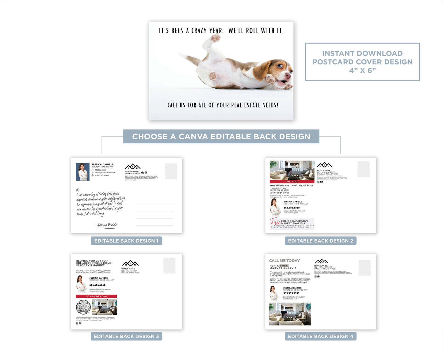 It's Been a Crazy Year. Let's Roll With It | Funny Real Estate Postcard Download