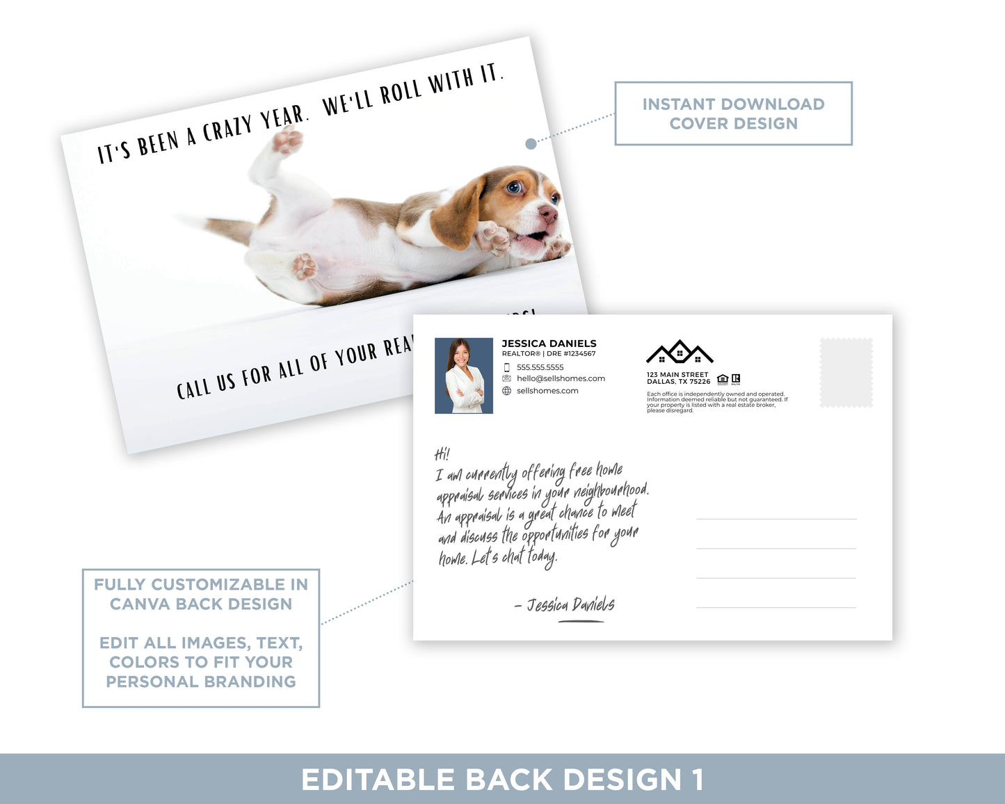 It's Been a Crazy Year. Let's Roll With It | Funny Real Estate Postcard Download