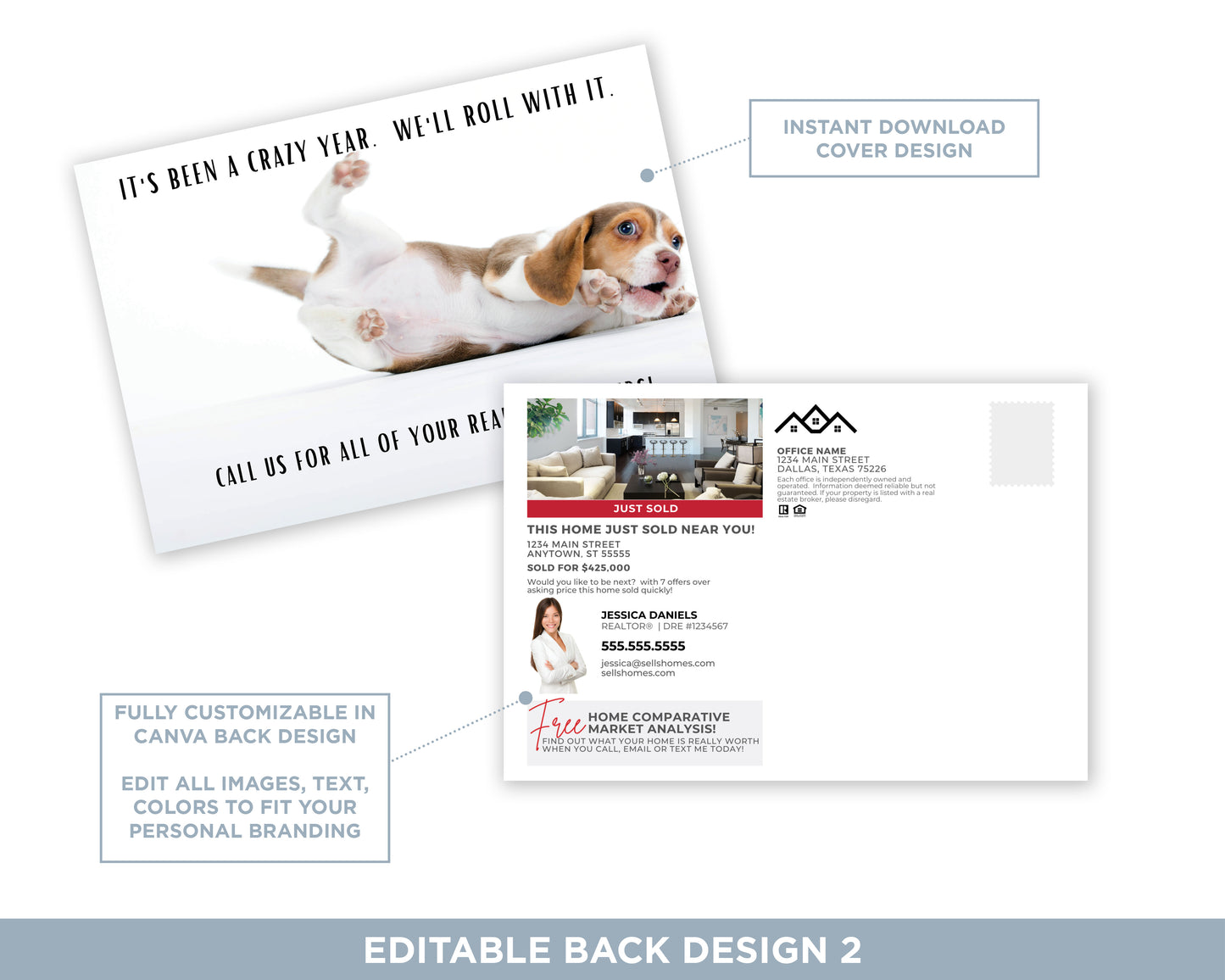 It's Been a Crazy Year. Let's Roll With It | Funny Real Estate Postcard Download