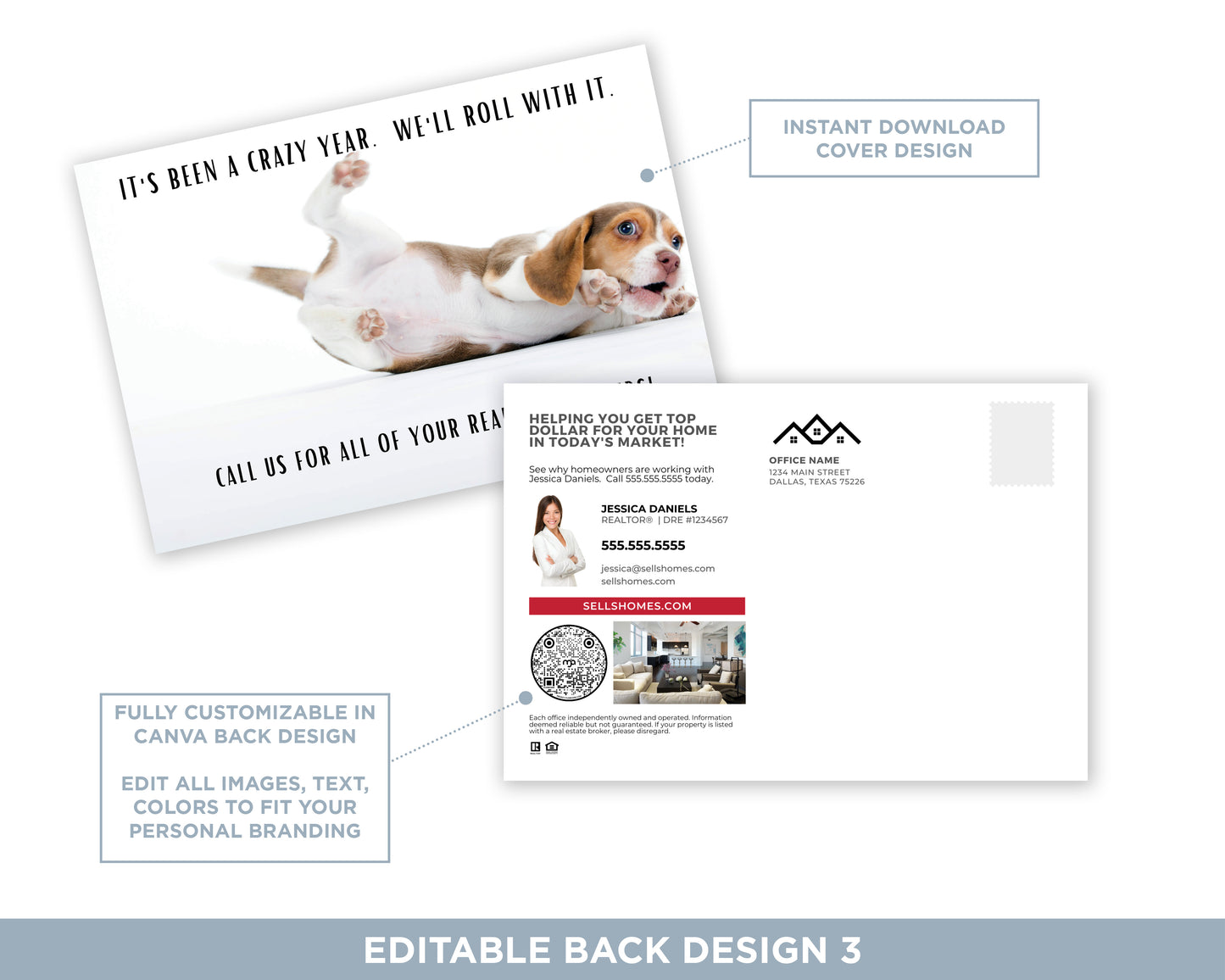 It's Been a Crazy Year. Let's Roll With It | Funny Real Estate Postcard Download