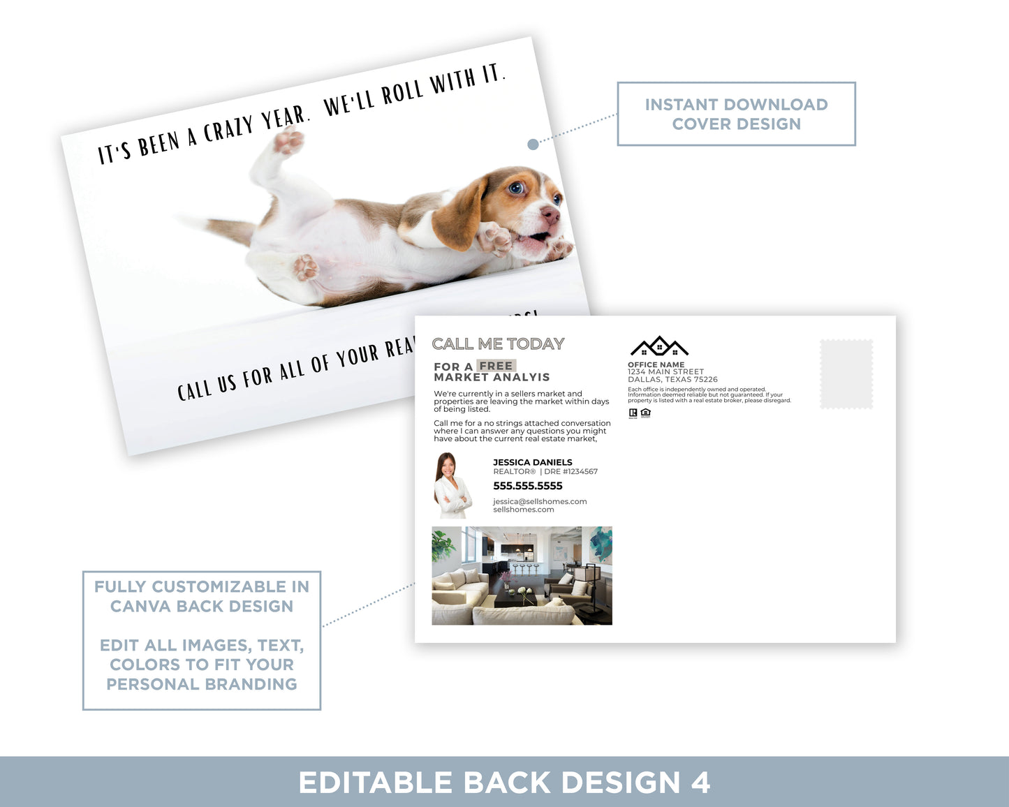 It's Been a Crazy Year. Let's Roll With It | Funny Real Estate Postcard Download