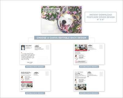 Let's Find You A Backyard Your Dog Will Smile About| Funny Real Estate Postcard Download