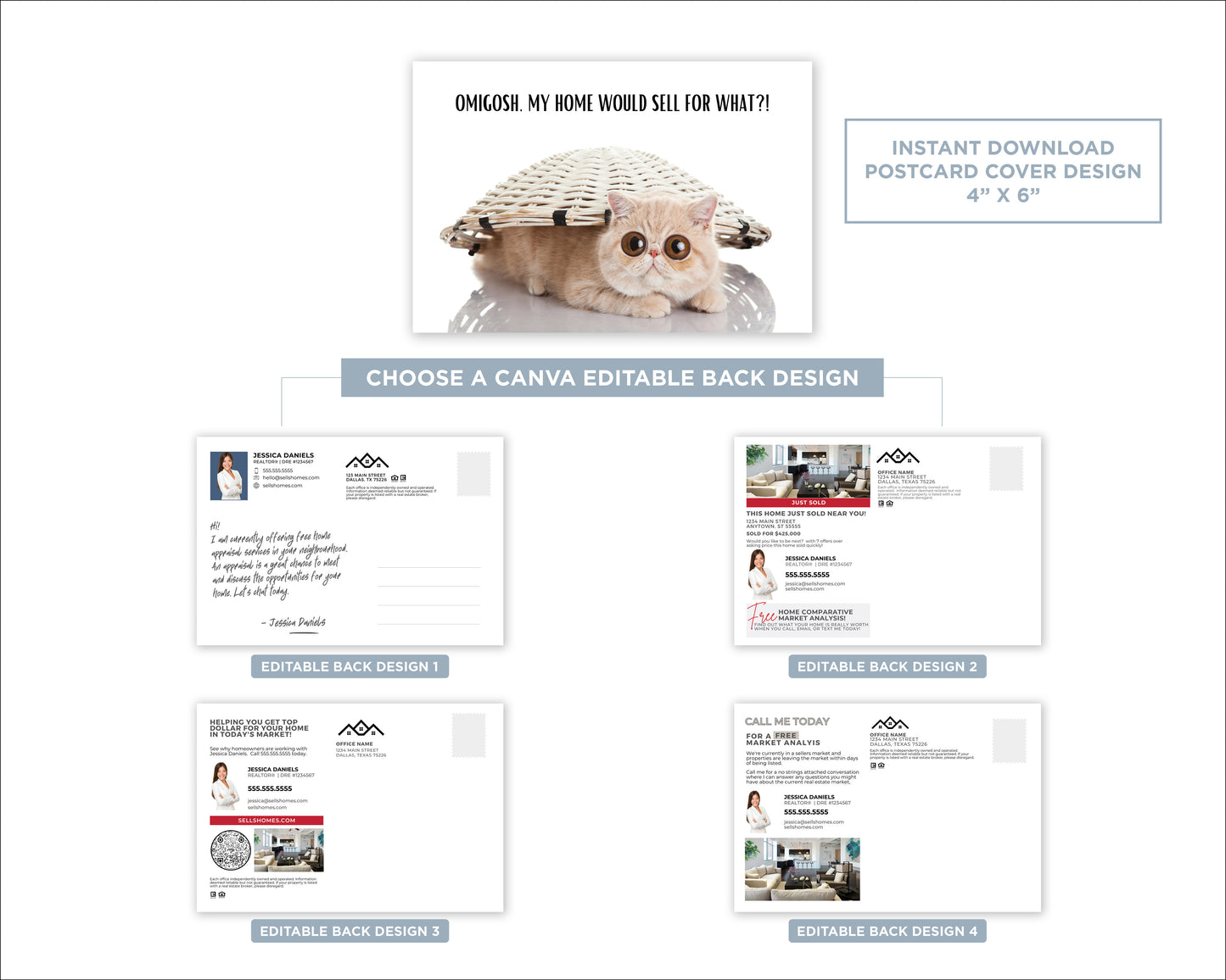 OMG My Home Would Sell For What?! | Funny Real Estate Referral Postcard Download