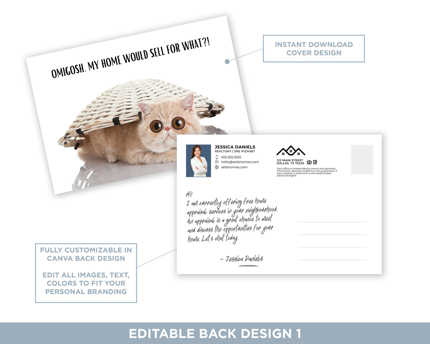 OMG My Home Would Sell For What?! | Funny Real Estate Referral Postcard Download
