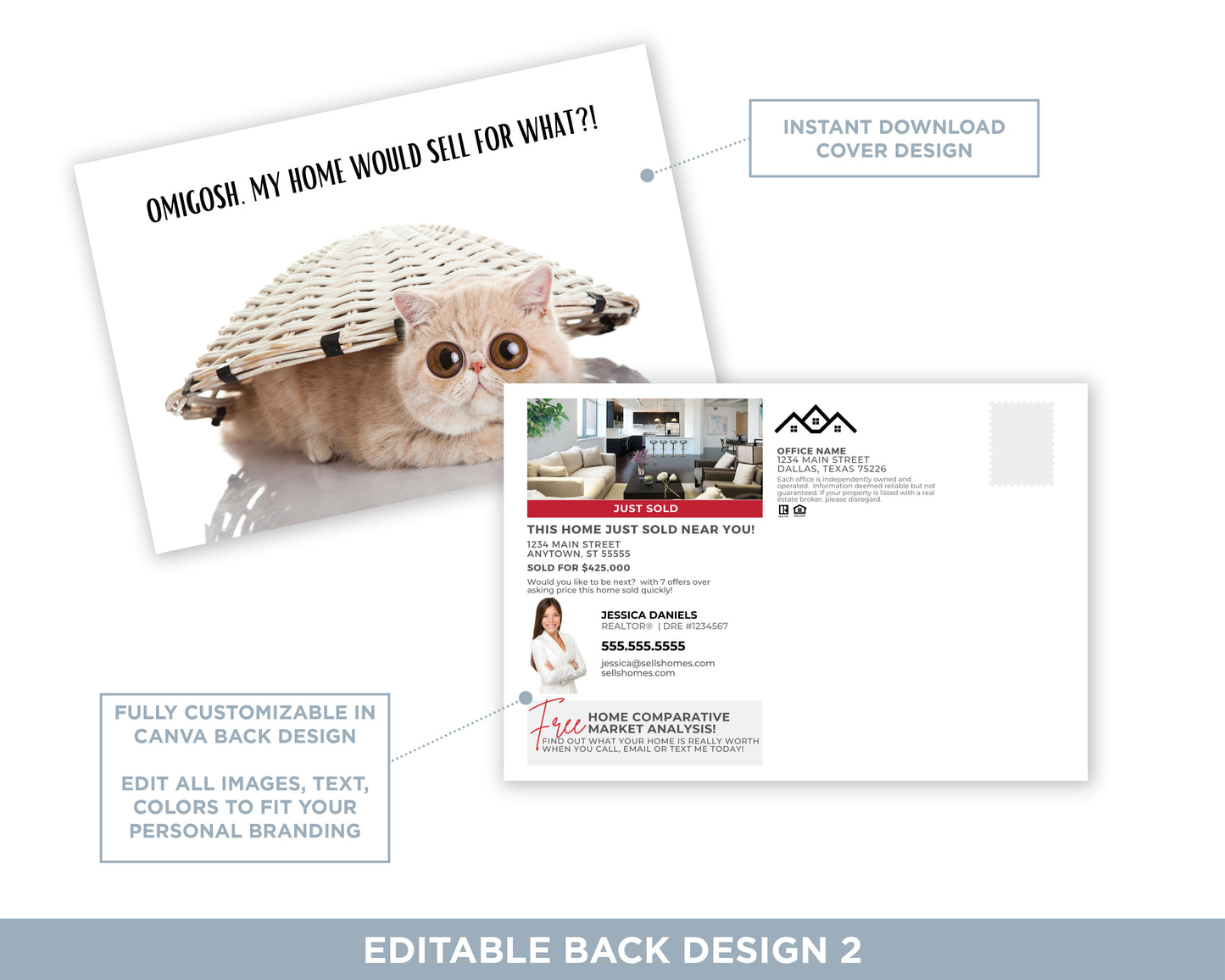 OMG My Home Would Sell For What?! | Funny Real Estate Referral Postcard Download