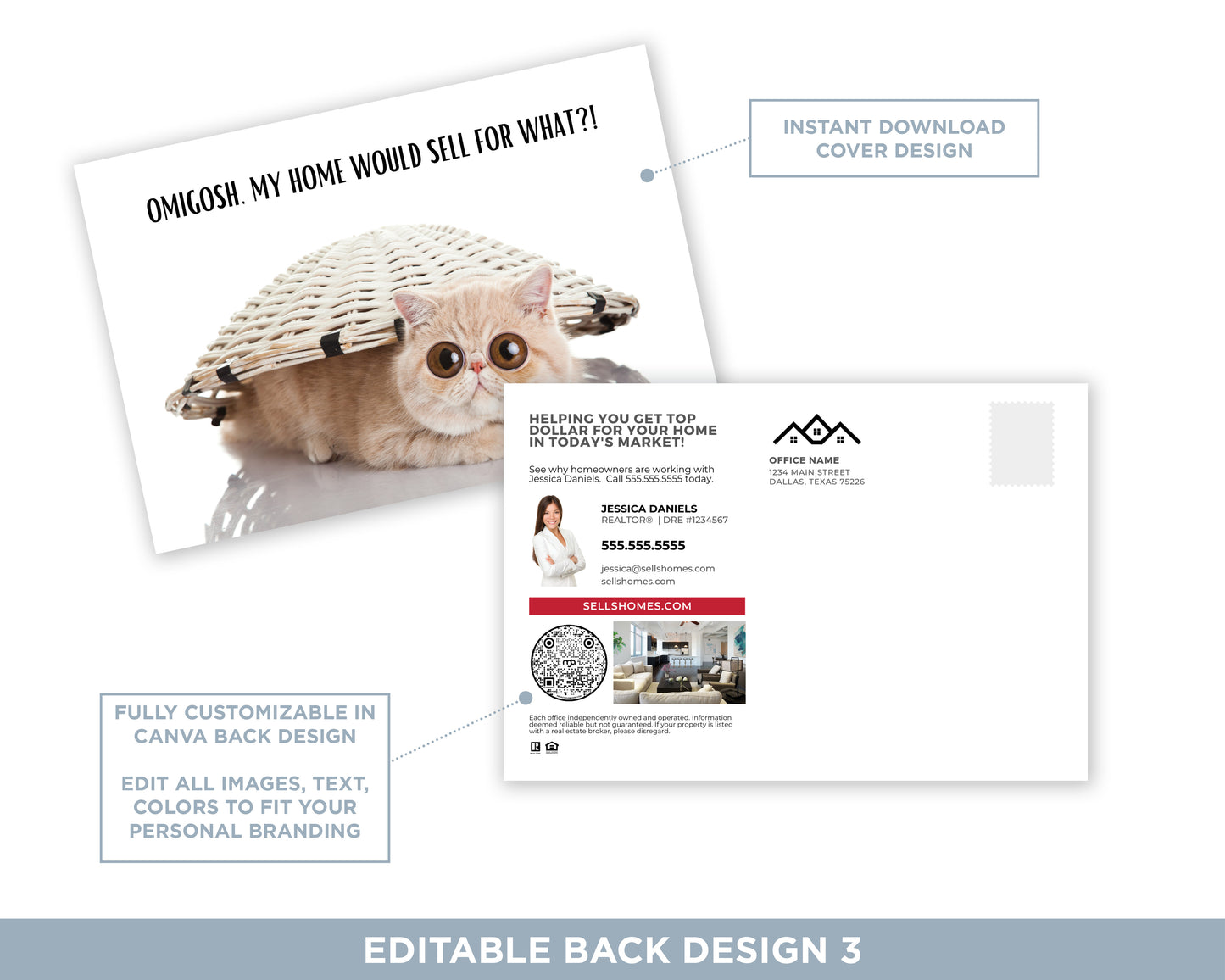 OMG My Home Would Sell For What?! | Funny Real Estate Referral Postcard Download