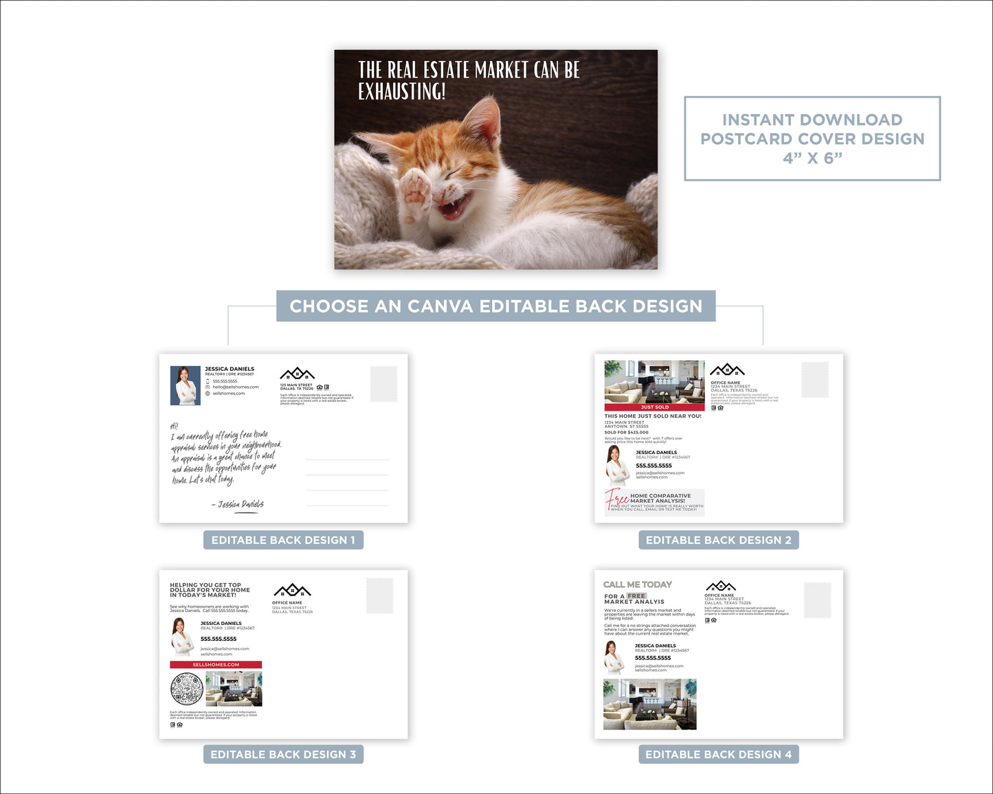 The Real Estate Market Can Be Exhausting | Funny Real Estate Postcard Download