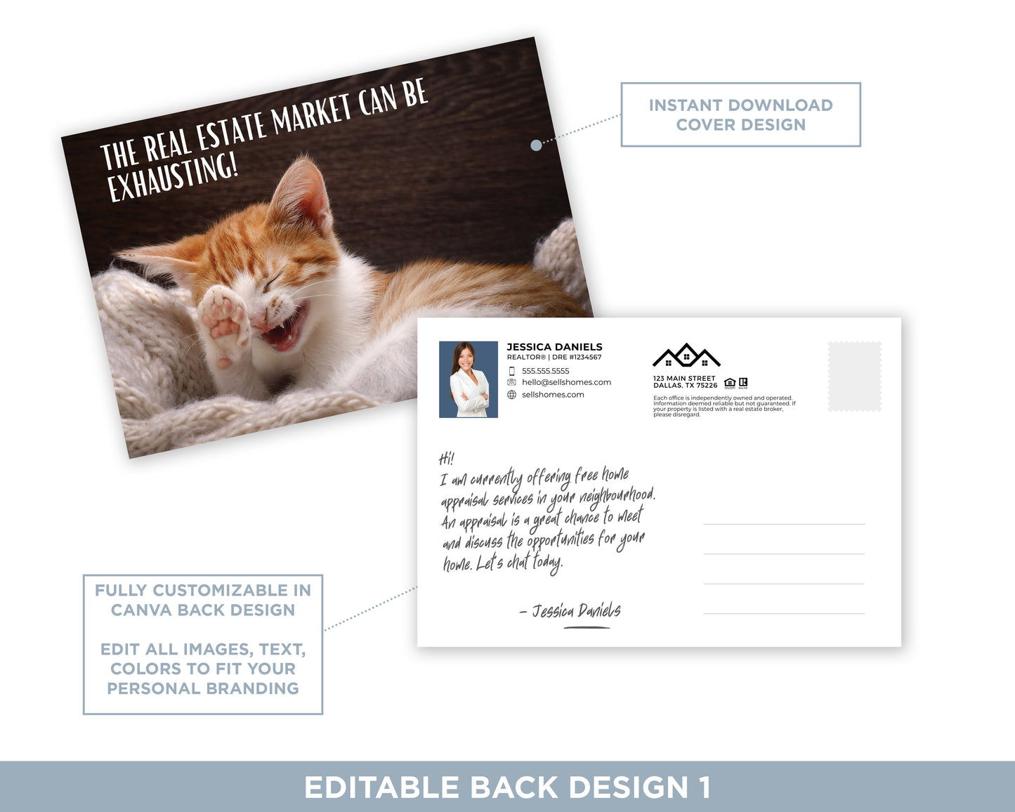 The Real Estate Market Can Be Exhausting | Funny Real Estate Postcard Download