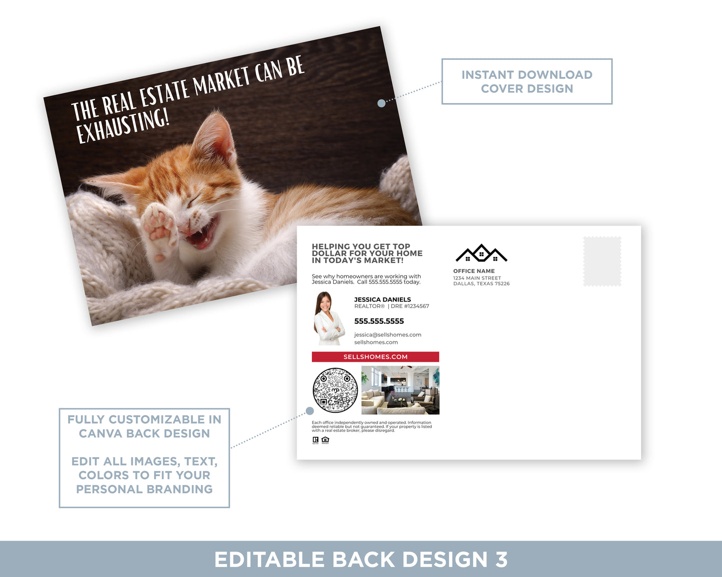 The Real Estate Market Can Be Exhausting | Funny Real Estate Postcard Download