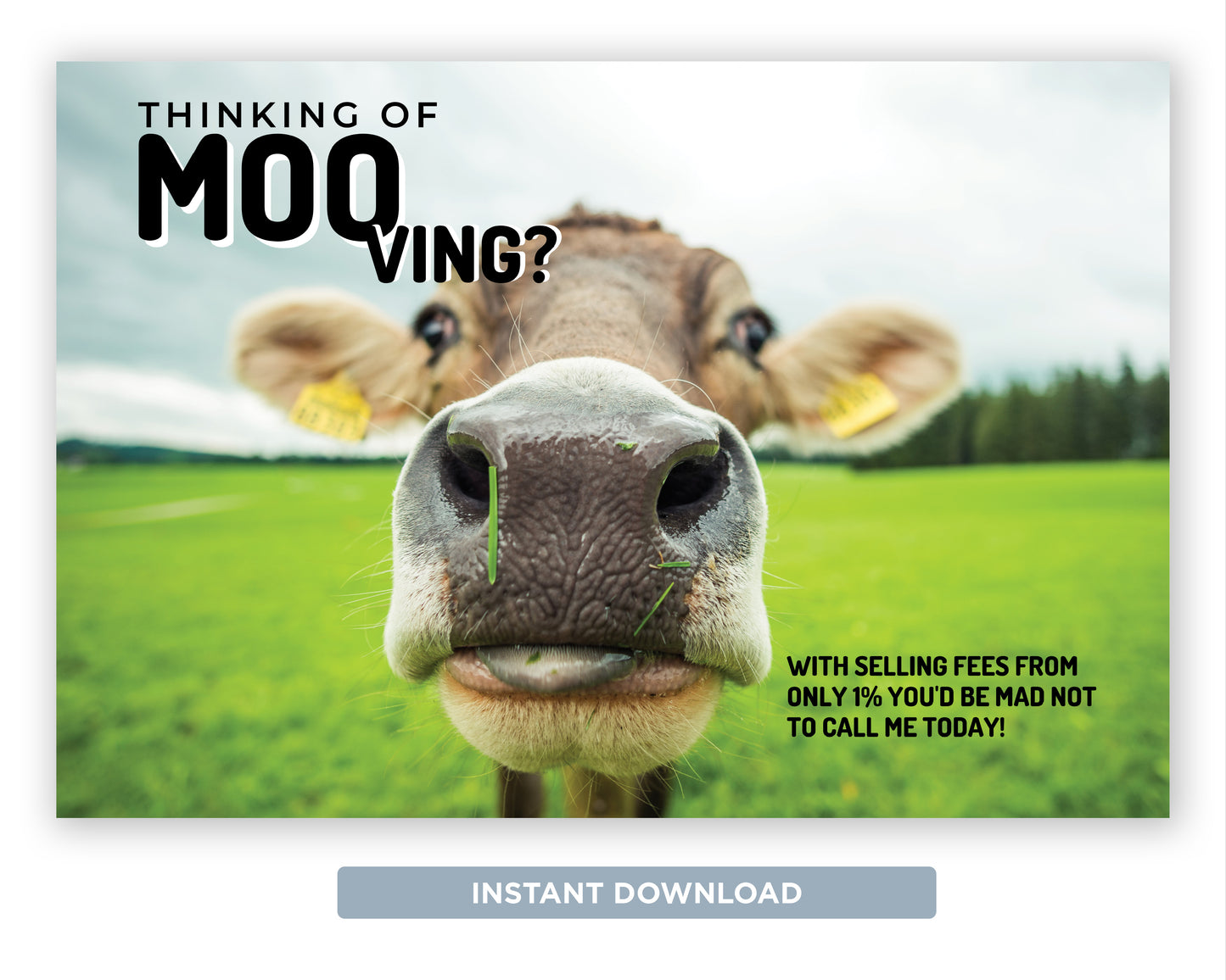 Thinking of Mooving | Funny Real Estate Postcard Download