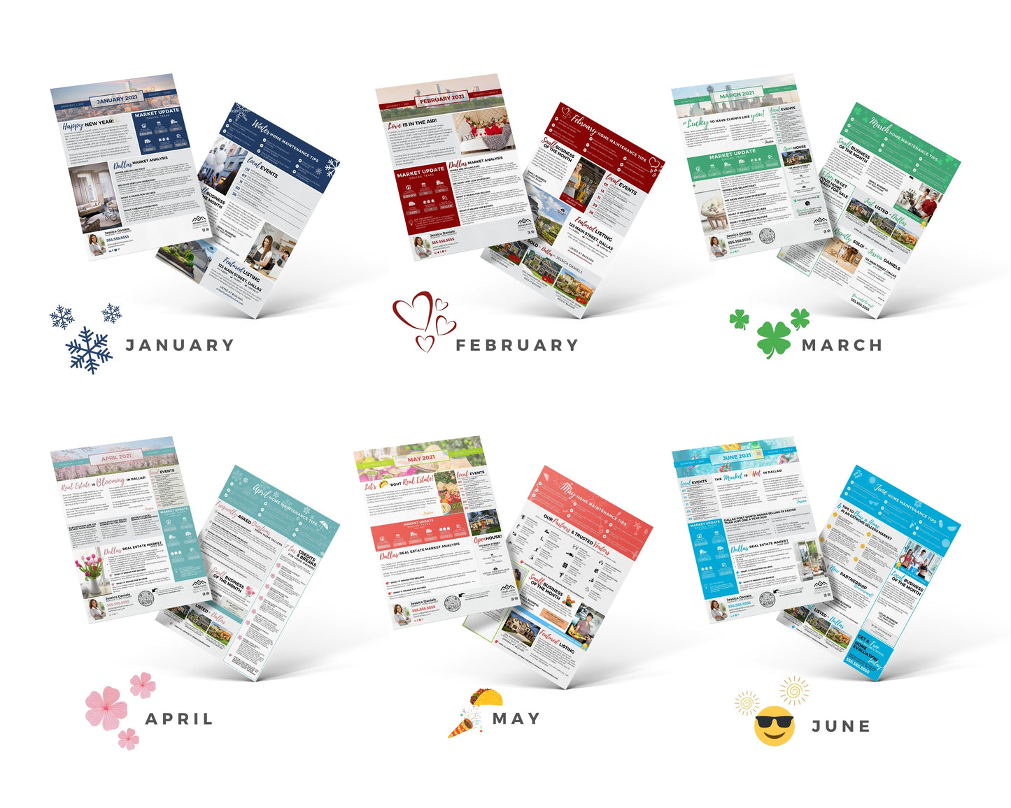 Realtor Newsletter Template - 1st & 2nd Quarter Bundle
