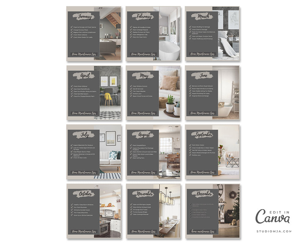 Monthly Maintenance Tip | Real Estate Social Media Template
