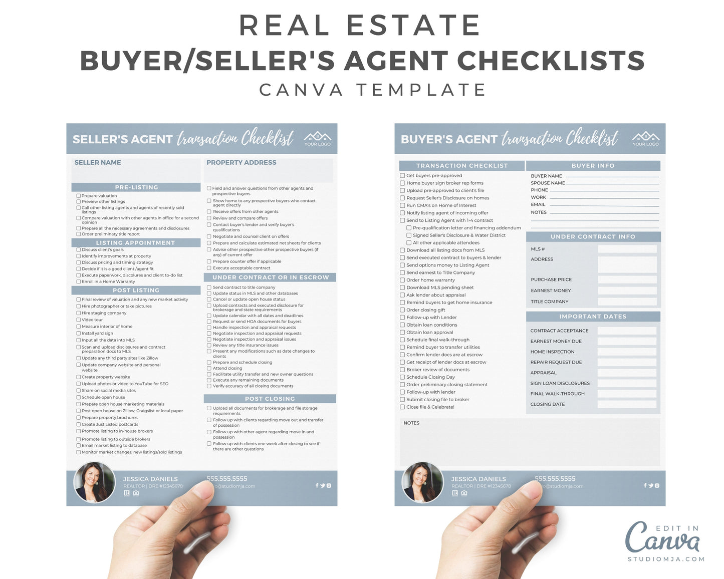 Real Estate Seller and Buyer Agent Transaction Checklist
