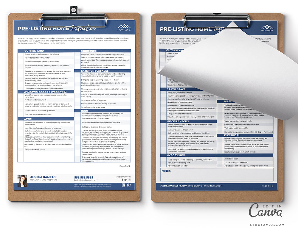 Real Estate Home Inspection Checklist