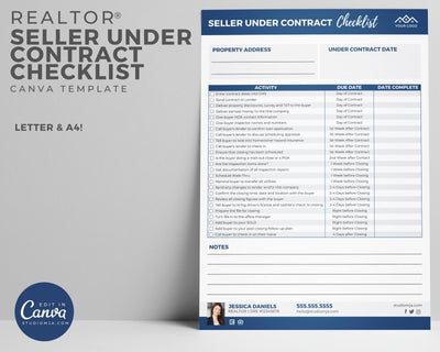 Seller Under Contract Checklist Template