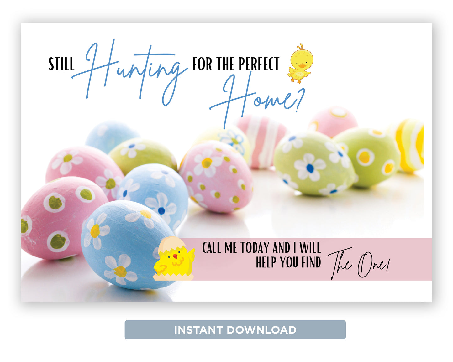 Still Hunting For The Perfect Home | Cute Real Estate Spring Postcard Download