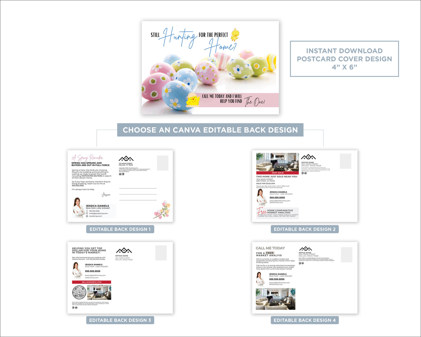 Still Hunting For The Perfect Home | Cute Real Estate Spring Postcard Download