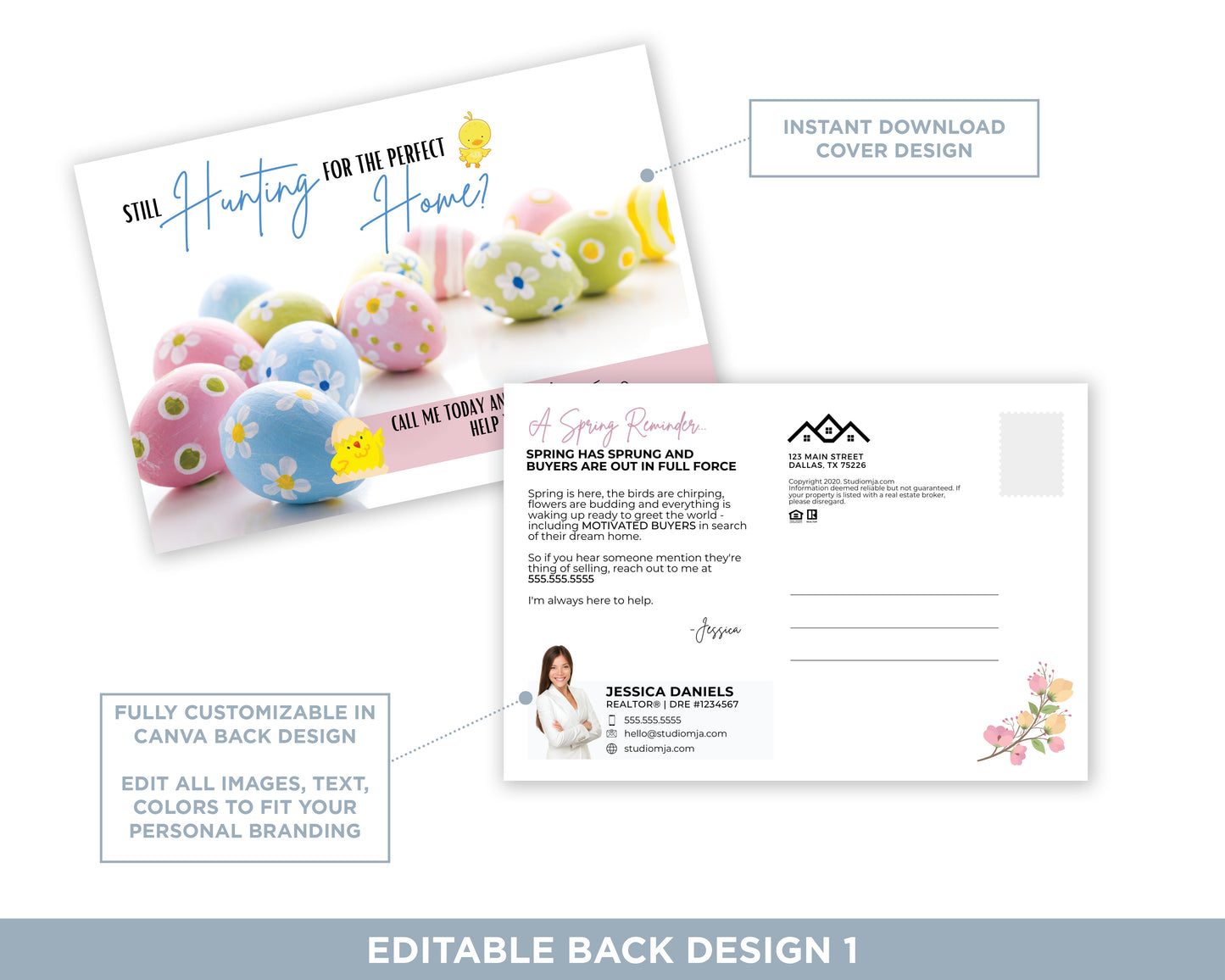 Still Hunting For The Perfect Home | Cute Real Estate Spring Postcard Download