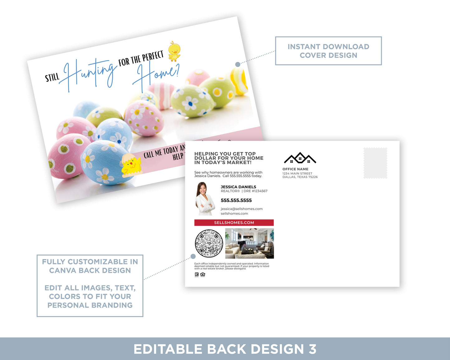 Still Hunting For The Perfect Home | Cute Real Estate Spring Postcard Download