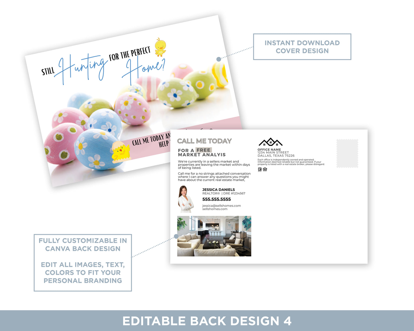 Still Hunting For The Perfect Home | Cute Real Estate Spring Postcard Download