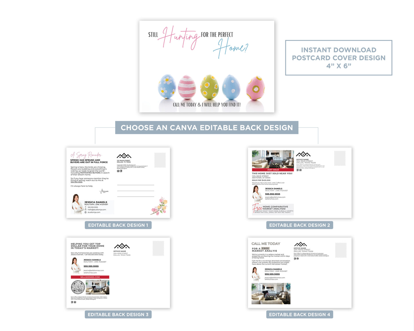 Still Hunting For The Perfect Home | Cute Real Estate Spring Postcard Download