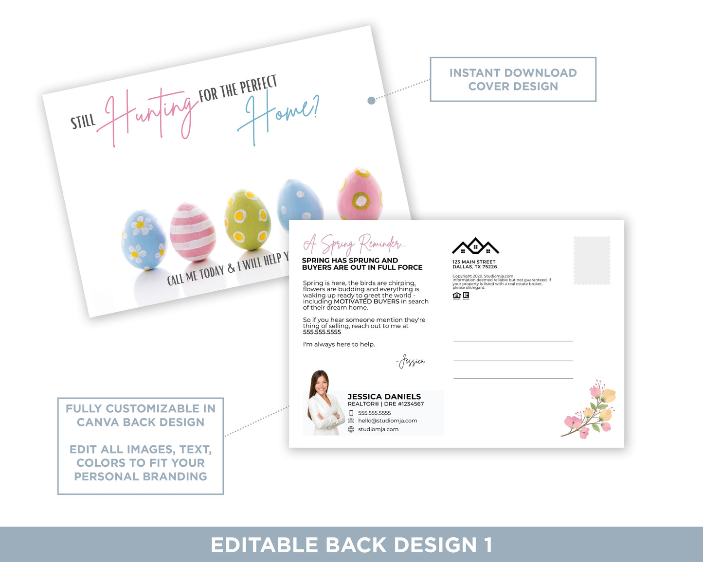 Still Hunting For The Perfect Home | Cute Real Estate Spring Postcard Download