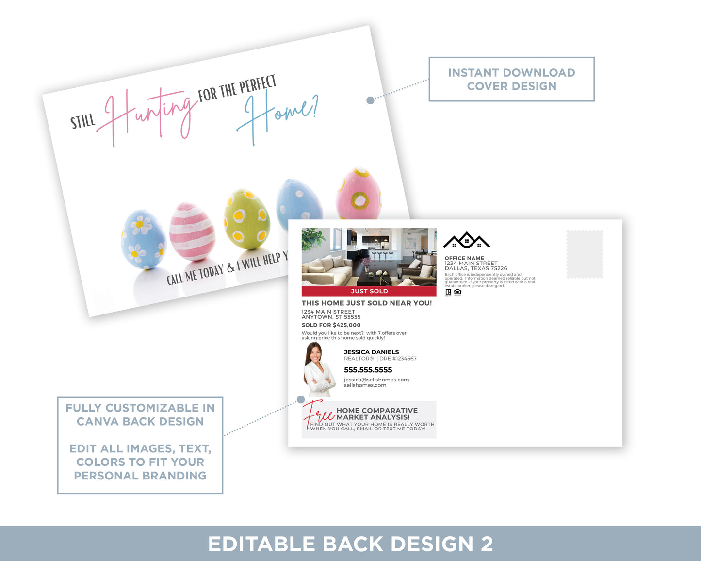 Still Hunting For The Perfect Home | Cute Real Estate Spring Postcard Download