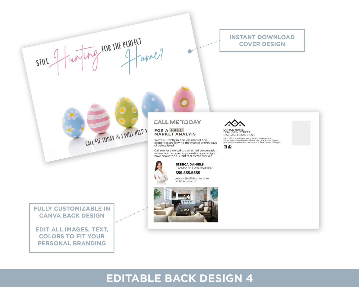 Still Hunting For The Perfect Home | Cute Real Estate Spring Postcard Download