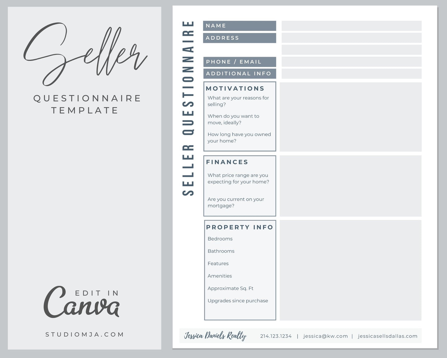 The Minimalist Seller Questionnaire Form | Real Estate Template